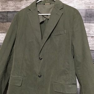 Banana Republic Blazer Jacket Men’s 38R Olive Green Casual 100% Cotton 2 Button